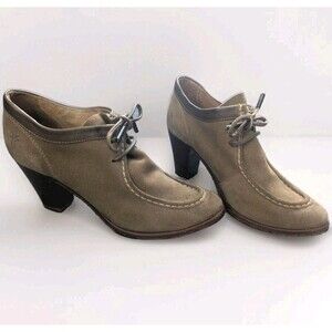 FRYE Tan Suede Parker Oxford Ties 3" Heel 74370 Low Booties Size 8B